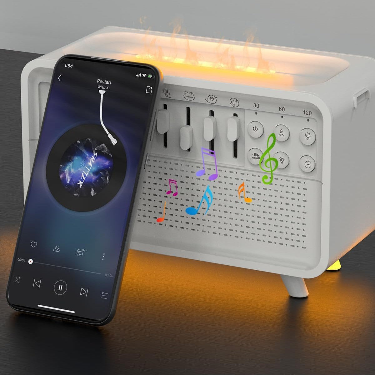 🛒 3 en 1 Bluetooth Speaker + Humidificador + Luz nocturna + Sonidos relajantes